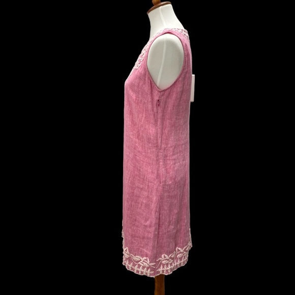 Original Robert Roller Rabbit Dress Sleeveless Pink Embroidered Side Zip Small - Picture 13 of 15